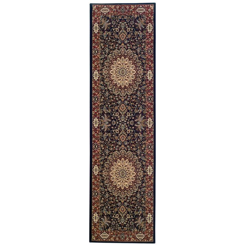 Ariana 095B3 Blue/ Red Indoor Area Rug - 2'3" x 7'9"