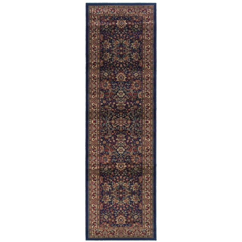 Ariana 113B2 Blue/ Red Indoor Area Rug - 2'3" x 7'9"