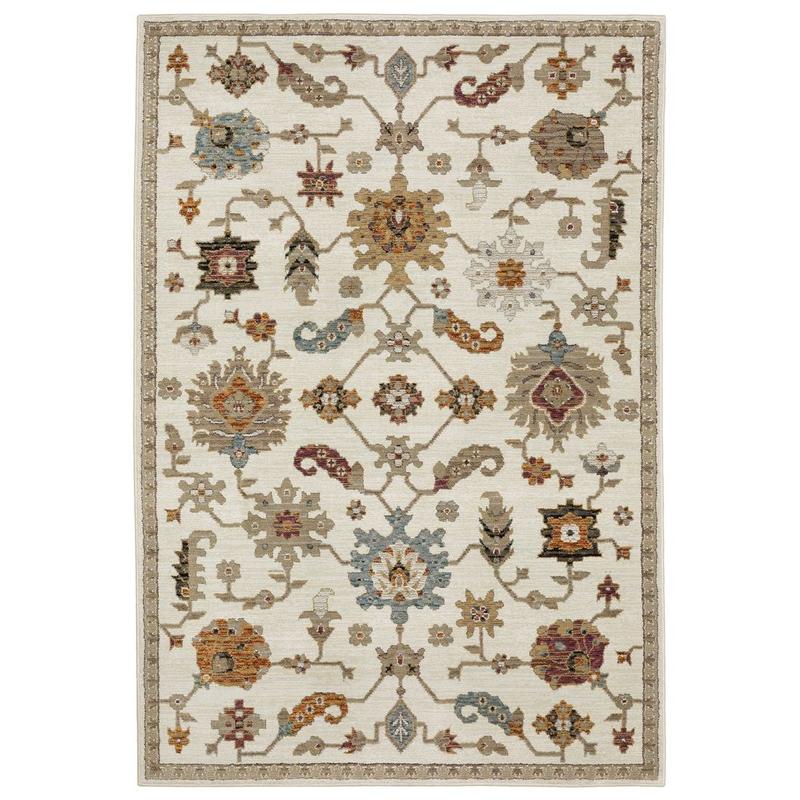 Andorra 2419B Ivory/ Multi Indoor Area Rug - 1'10" x 3'2"