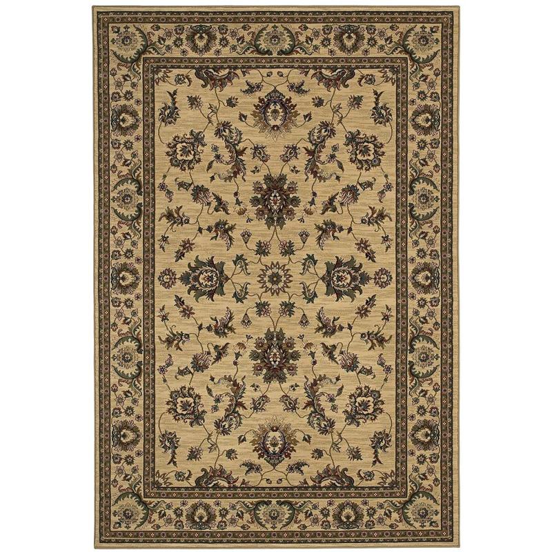Ariana 311I3 Ivory/ Green Indoor Area Rug - 5'3" x 7'9"