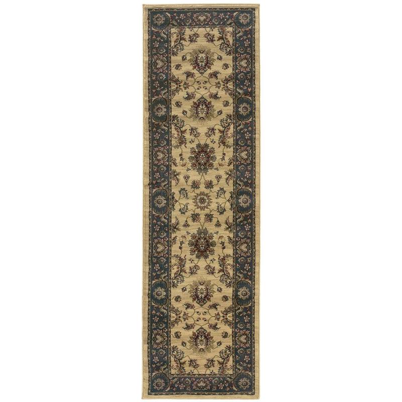 Ariana 311Z3 Ivory/ Blue Indoor Area Rug - 2'3" x 7'9"