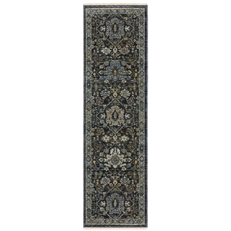 Aberdeen 533K1 Blue/ Light Blue Indoor Area Rug - 2'3" x 7'6"