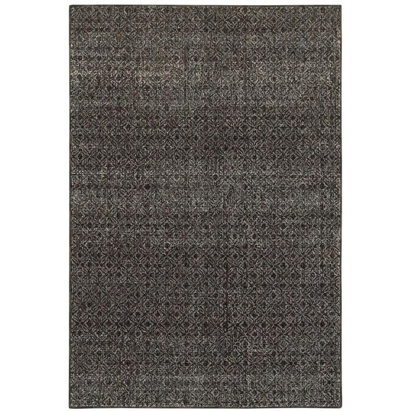Atlas 8048Q Black/ Grey Indoor Area Rug - 7'10" x 10'10"