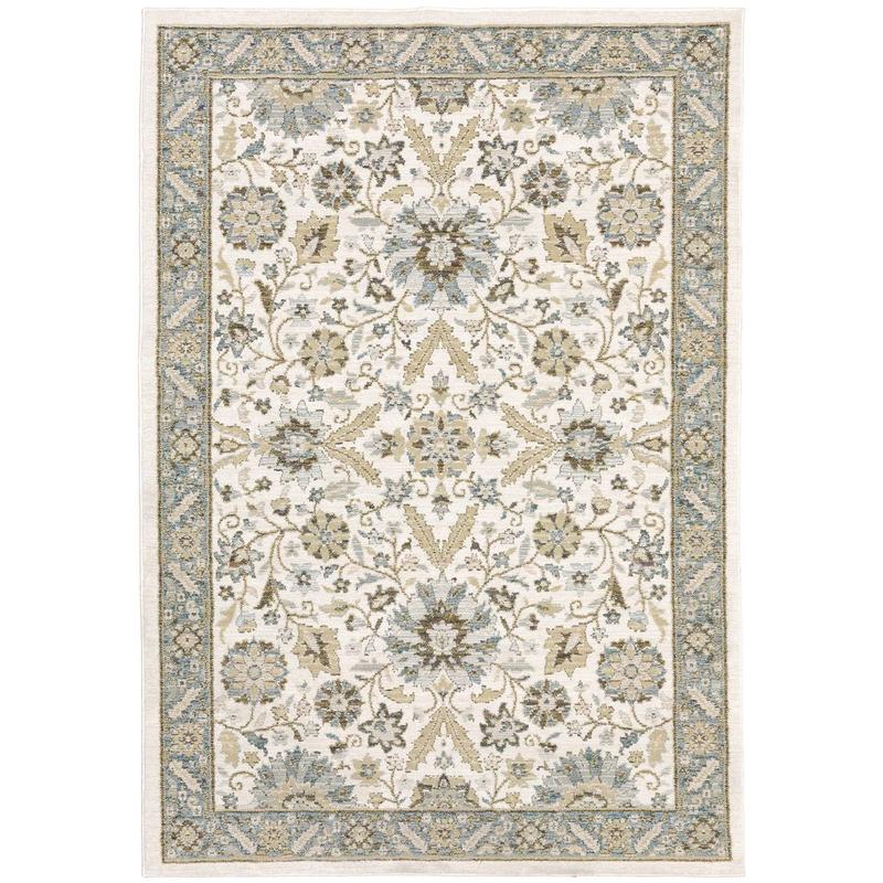 Andorra 8918I Stone/ Ivory Indoor Area Rug - 1'10" x 3'2"