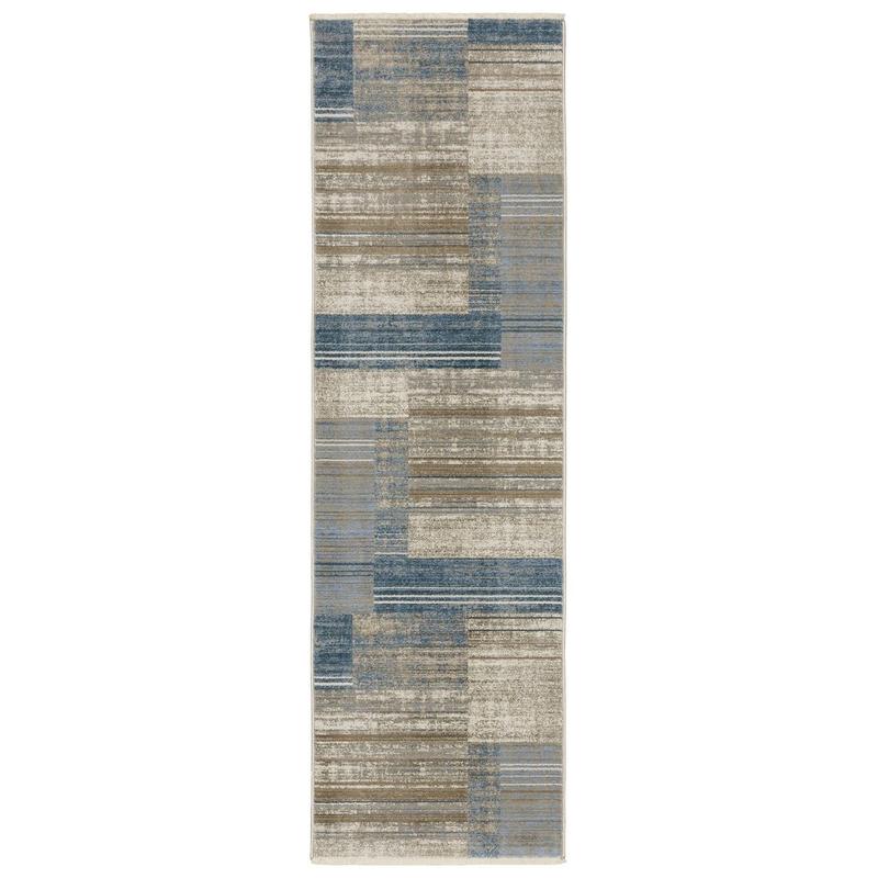 Bauer 090B2 Blue/ Beige Indoor Area Rug