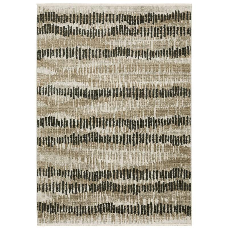 Bauer 8120D Beige/ Charcoal Indoor Area Rug - 7'10" x 10'10"
