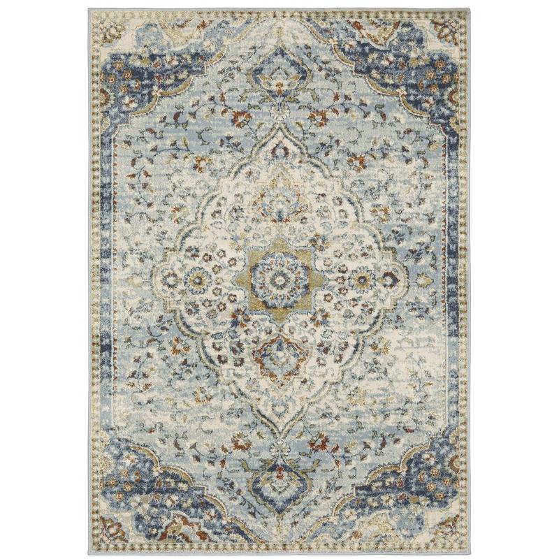 Branson BR01A Blue/ Multi Indoor Area Rug - 9'10" x 12'10"