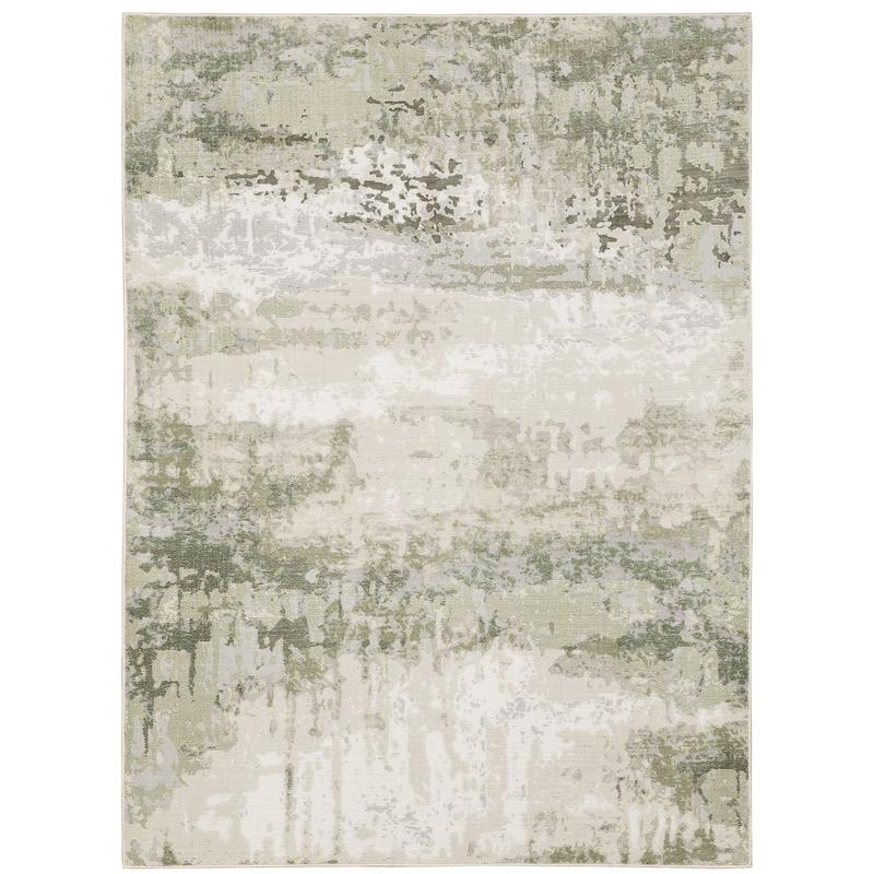 Caravan 2061W Beige/ Green Indoor Area Rug - 6'7" x 9'6"