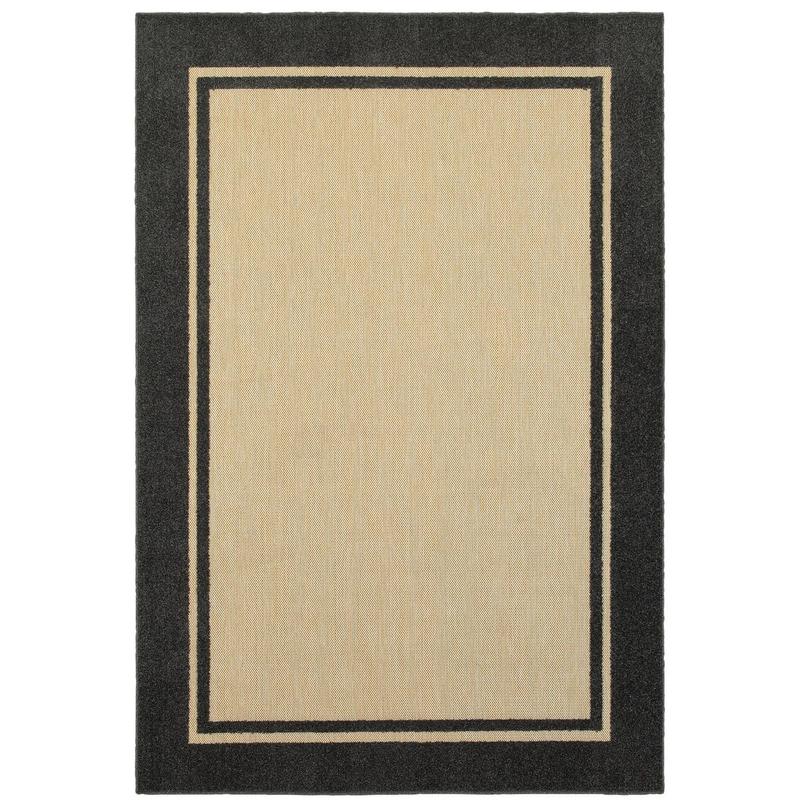 Cayman 5594K Sand/ Charcoal Indoor/Outdoor Area Rug - 7'10" x 10'10"