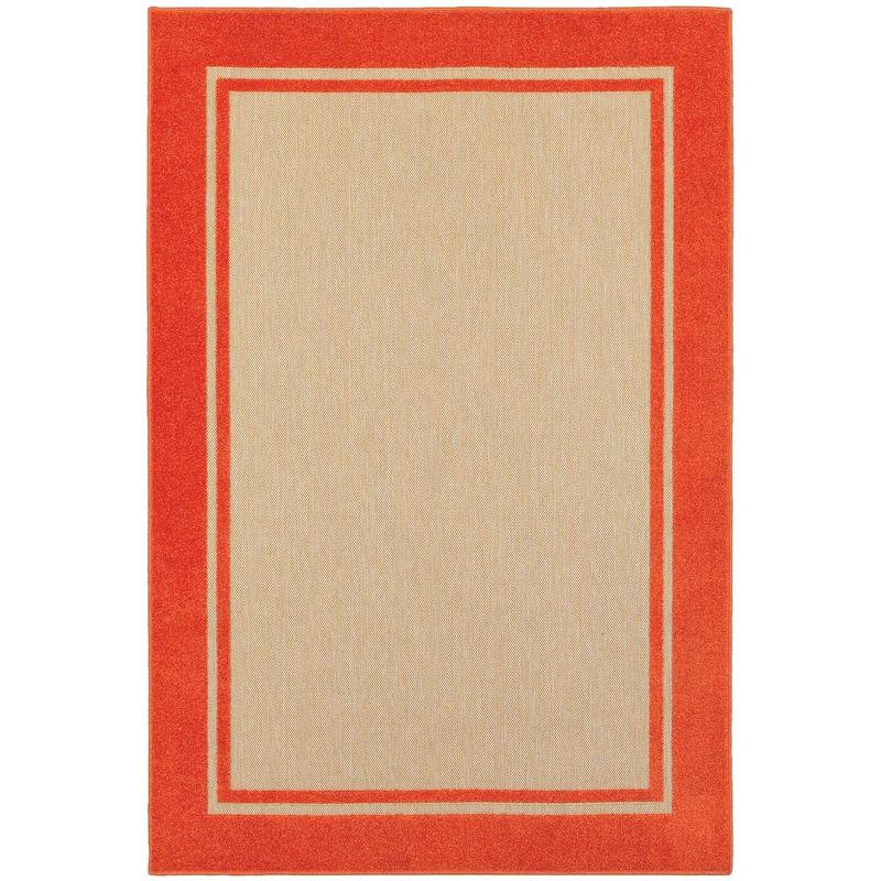 Cayman 5594Q Sand/ Orange Indoor/Outdoor Area Rug - 7'10" x 10'10"