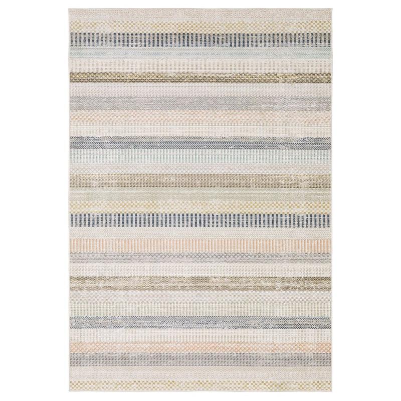 Cavett CAV08 Ivory/ Multi Indoor Area Rug - 5'3" x 7'6"