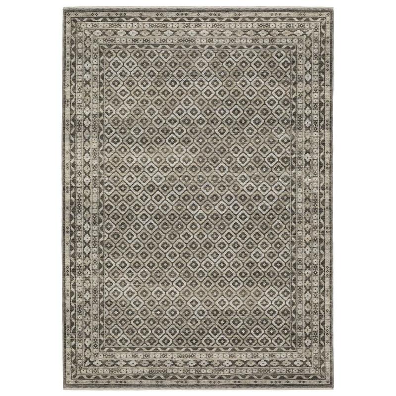 Chamberlain CH03B Grey/ Beige Indoor Area Rug - 6'7" x 9'6"