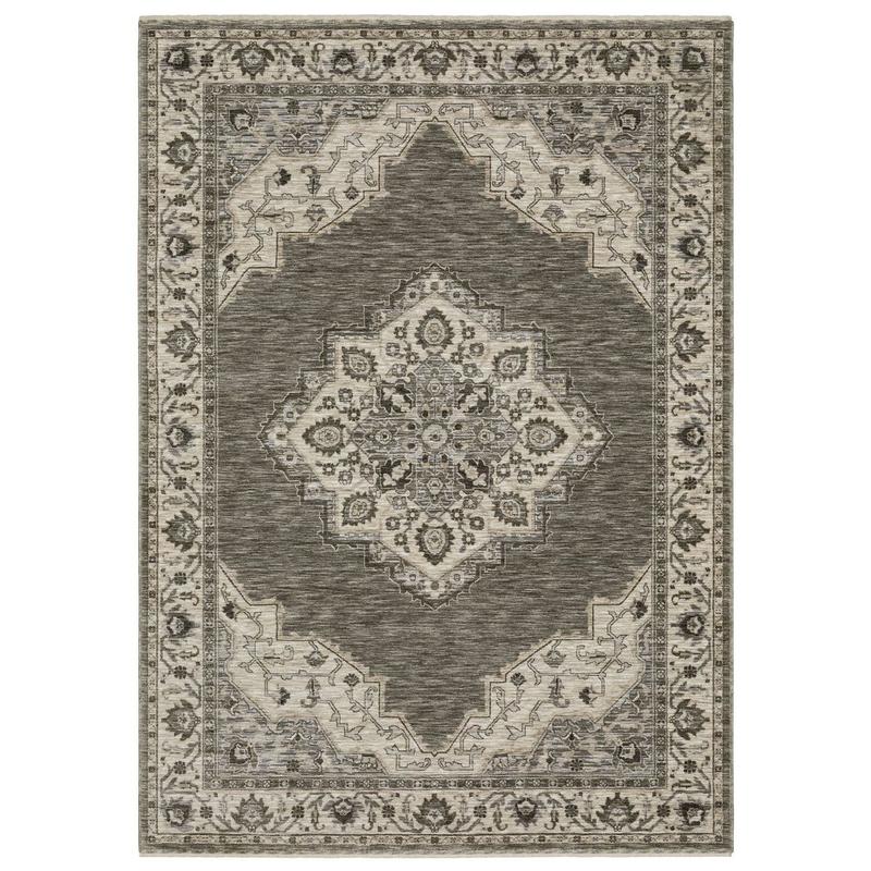 Chamberlain CH05A Grey/ Beige Indoor Area Rug - 3'3" x 5'