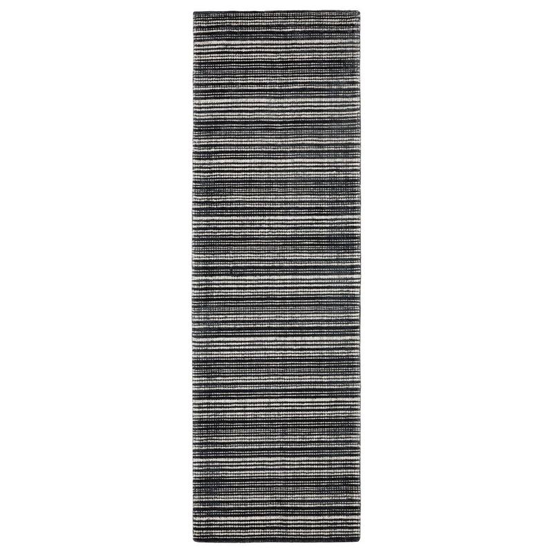 Circa CIR02 Black/ Ivory Indoor Area Rug - 2'6" x 8'