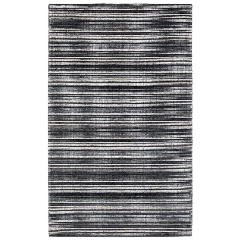 Circa CIR02 Black/ Ivory Indoor Area Rug - 5' x 8'