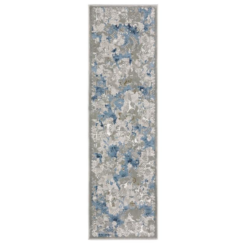 Easton 3313Q Grey/ Blue Indoor Area Rug