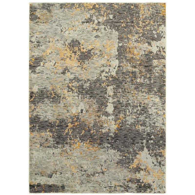 Evolution 8025B Grey/ Gold Indoor Area Rug - 7'10" x 10'10"