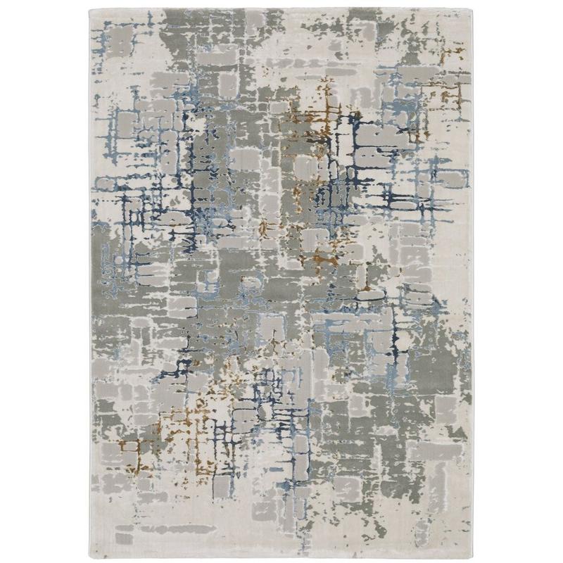 Easton 8111X Grey/ Blue Indoor Area Rug - 9'10" x 12'10"