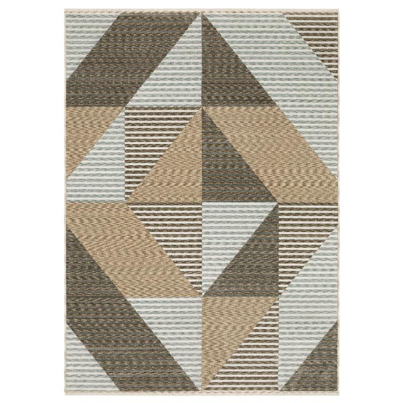 Echo ECH04 Beige/ Grey Indoor Area Rug - 3'3" x 5'