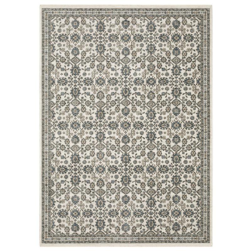 Echo ECH06 Ivory/ Blue Indoor Area Rug - 3'3" x 5'