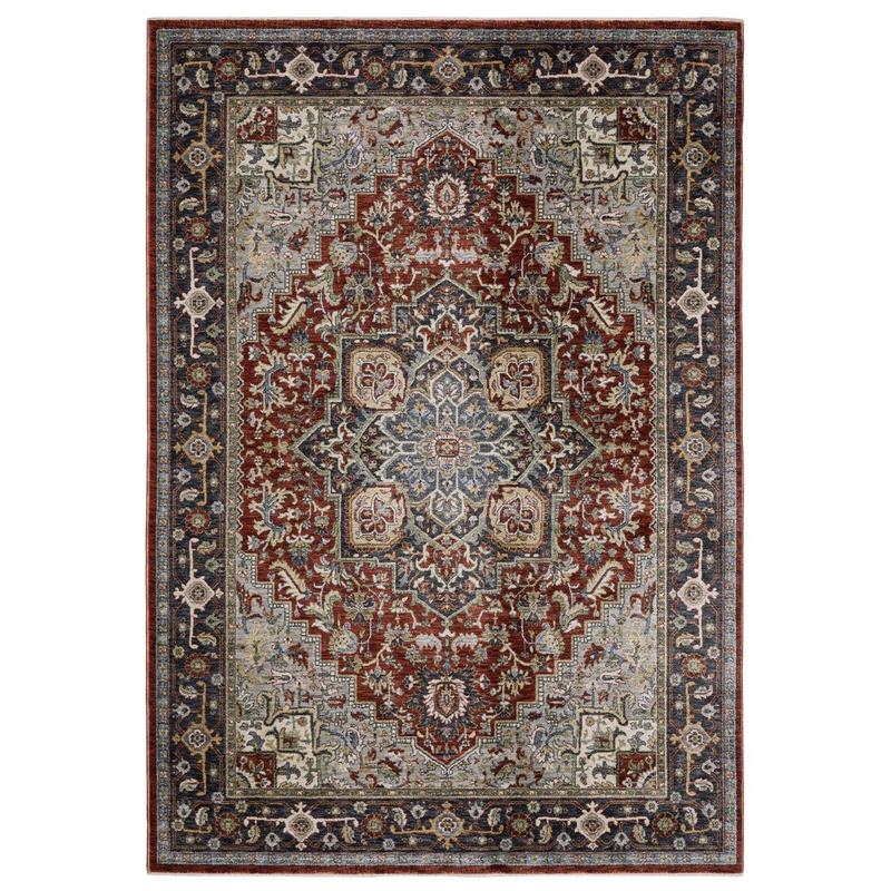 Eliana ELI11 Red/ Blue Indoor Area Rug - 3'3" x 5'