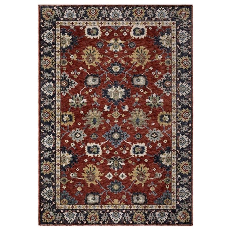 Eliana ELI12 Rust Red/ Blue Indoor Area Rug - 3'3" x 5'