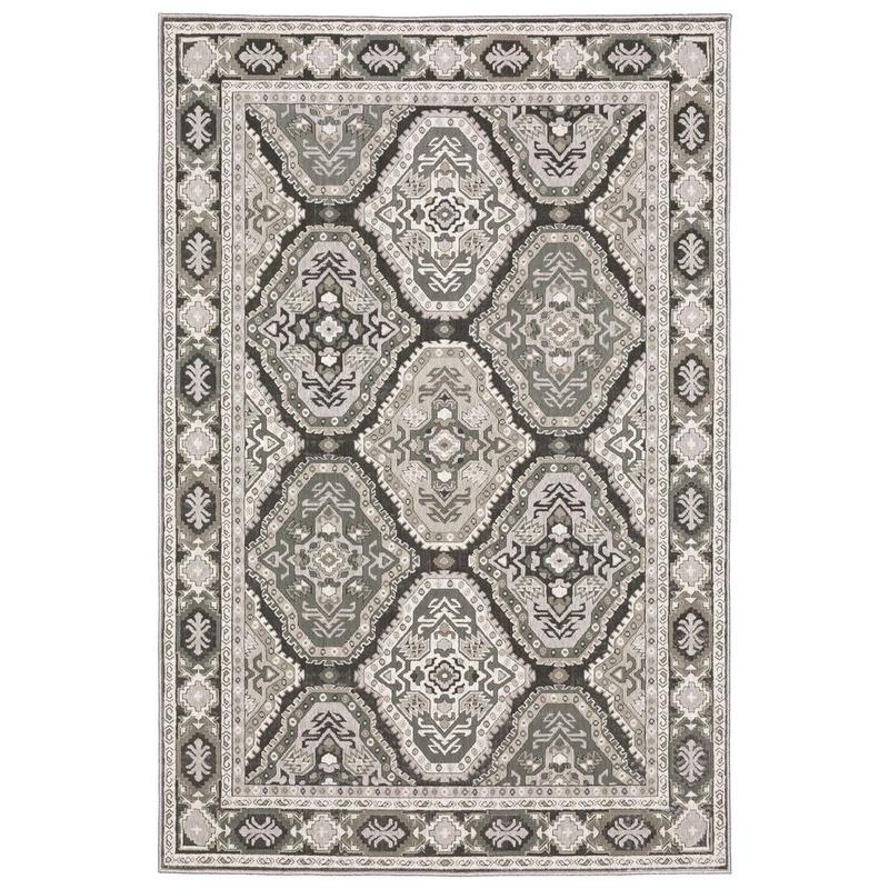 Ellington ELL04 Ivory/ Blue Indoor Area Rug - 3'10" x 5'5"
