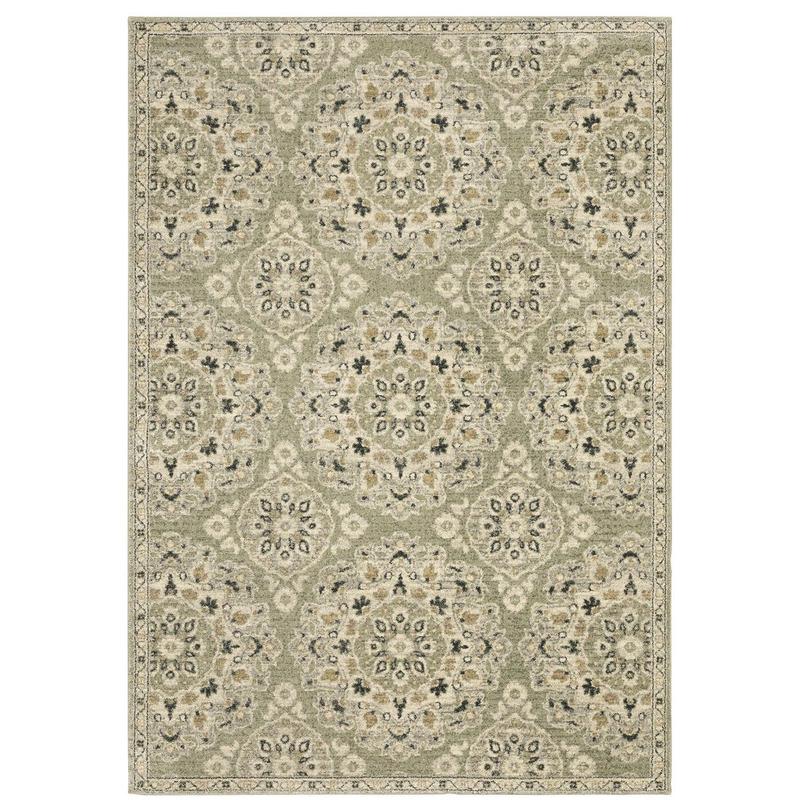 Florence 4334E Sage/ Ivory Indoor Area Rug - 9'10" x 12'10"