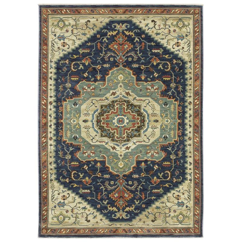 Francesca FR09F Blue/ Multi Indoor Area Rug - 6'7" x 9'6"