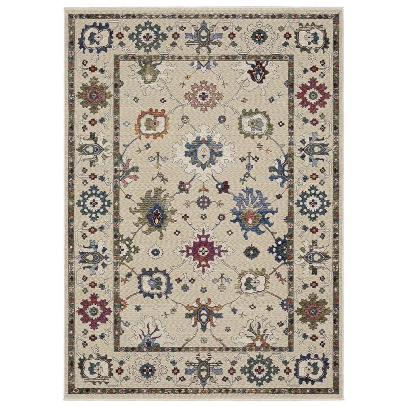 Hastings HA01W Ivory/ Multi Indoor Area Rug - 7'10" x 10'10"