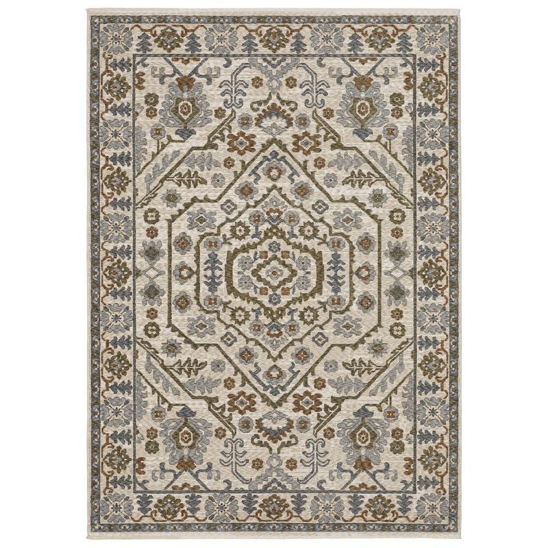 Hastings HA02I Ivory/ Rust Indoor Area Rug - 6'7" x 9'6"