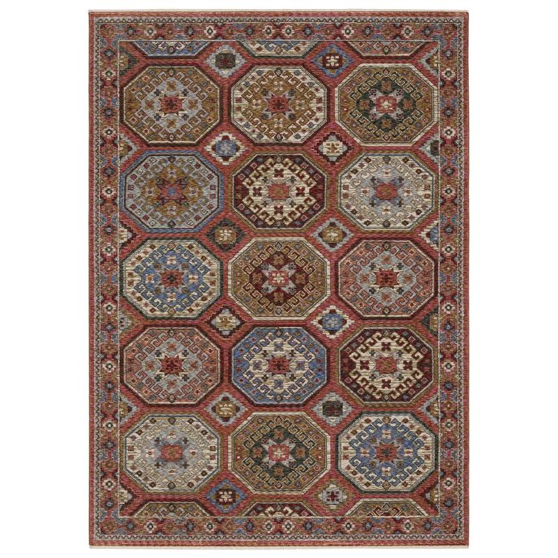 Hastings HA05R Pink/ Red Indoor Area Rug - 7'10" x 10'10"
