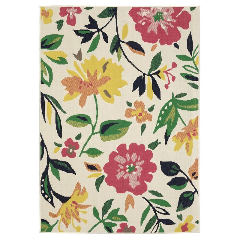 Havana HAV02 Ivory/ Multi Indoor/Outdoor Area Rug - 3'3" x 5'