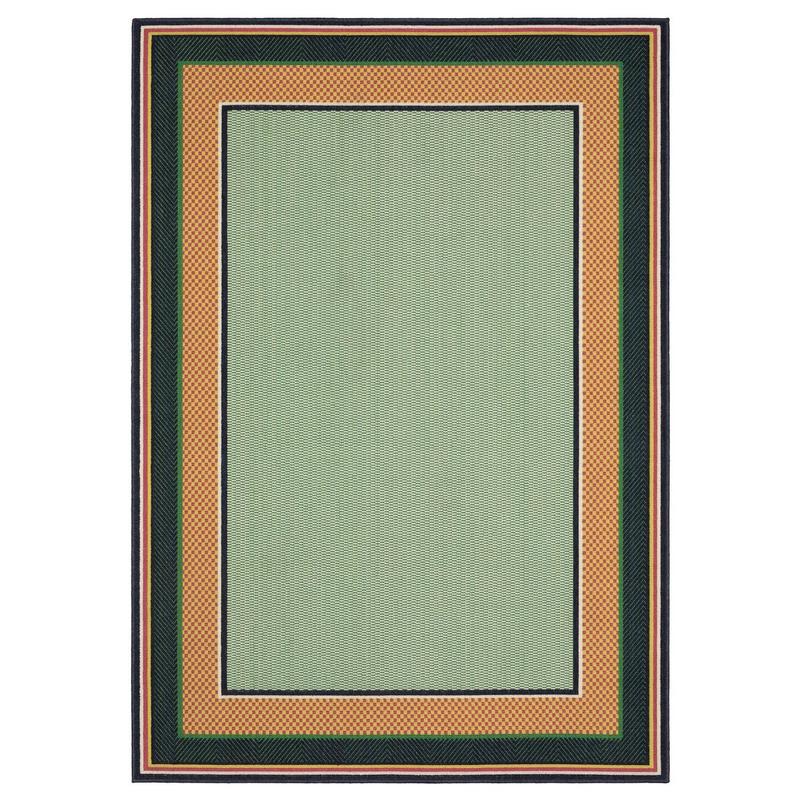 Havana HAV03 Green/ Navy Indoor/Outdoor Area Rug - 5'3" x 7'3"