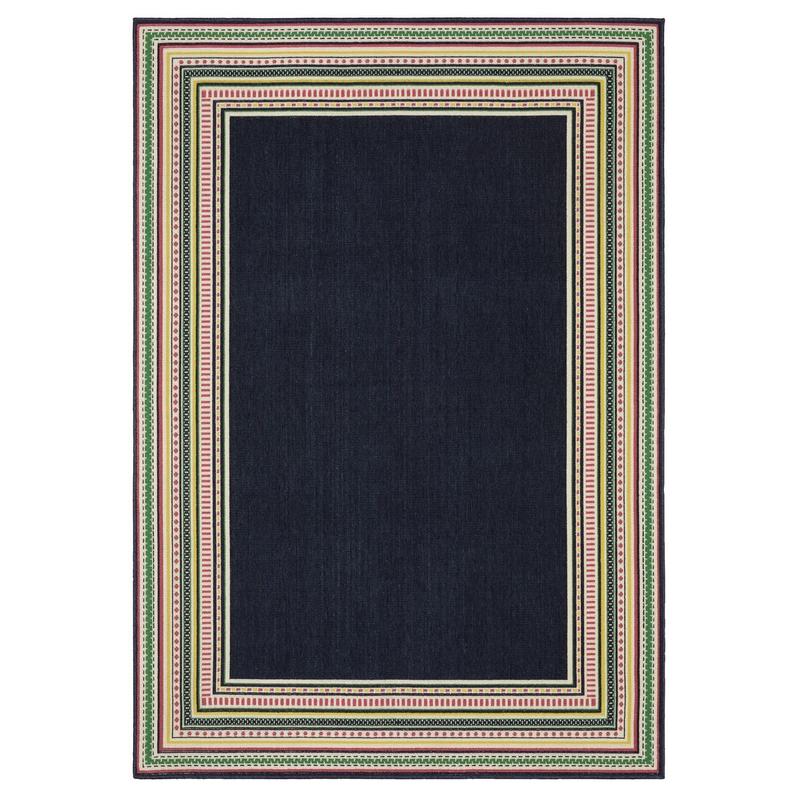 Havana HAV06 Navy/ Multi Indoor/Outdoor Area Rug - 9'10" x 12'10"