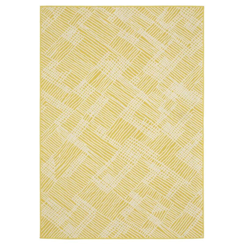 Havana HAV08 Yellow/ Ivory Indoor/Outdoor Area Rug - 3'3" x 5'