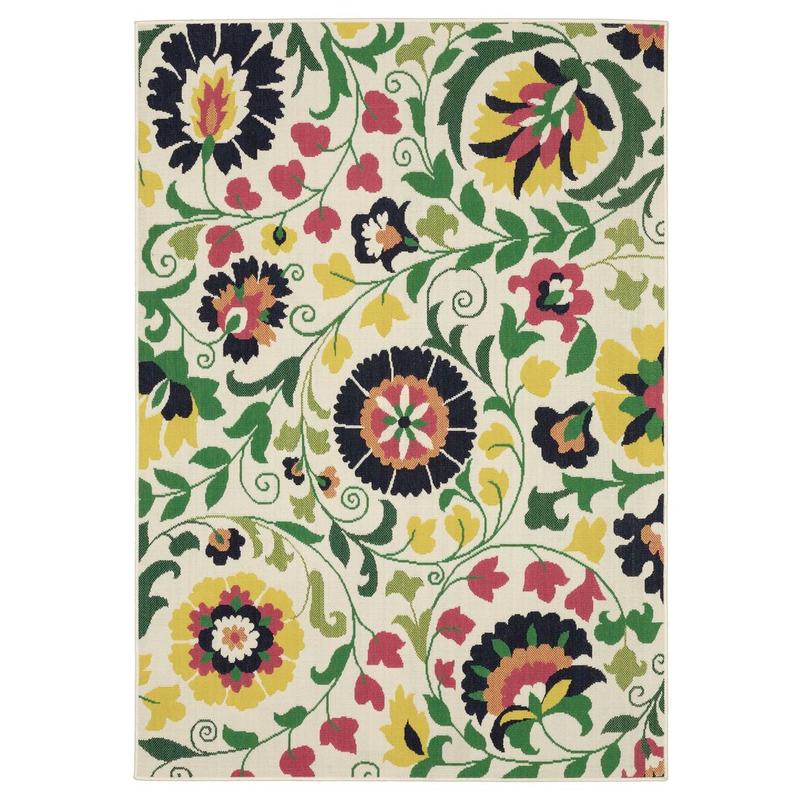 Havana HAV10 Ivory/ Multi Indoor/Outdoor Area Rug - 3'3" x 5'