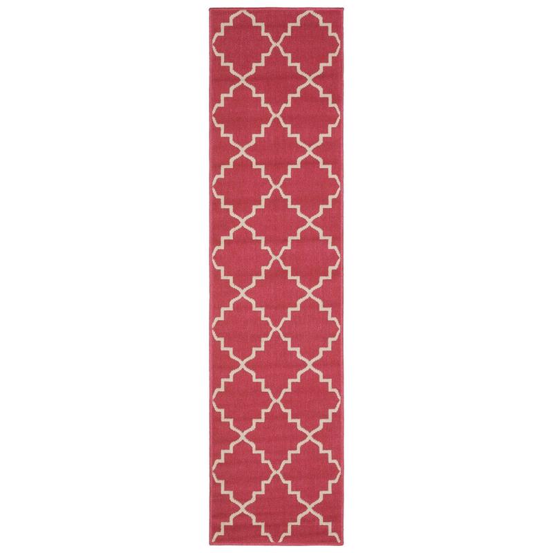 Havana HAV11 Pink/ Ivory Indoor/Outdoor Area Rug - 1'10" x 7'3"
