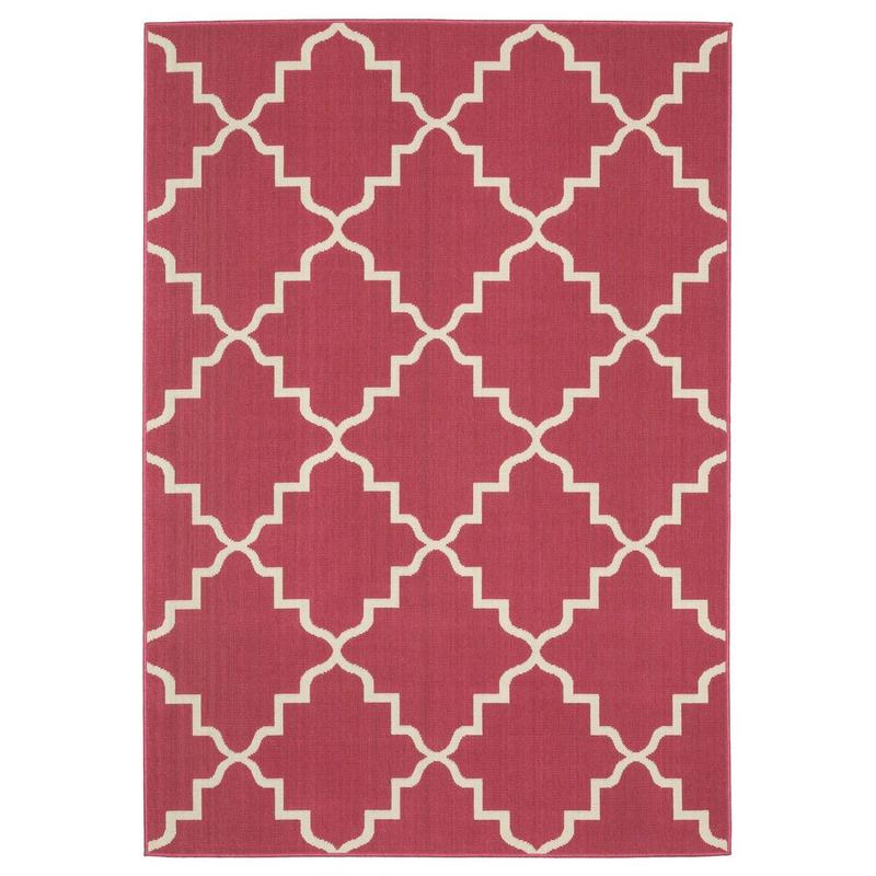 Havana HAV11 Pink/ Ivory Indoor/Outdoor Area Rug - 3'3" x 5'