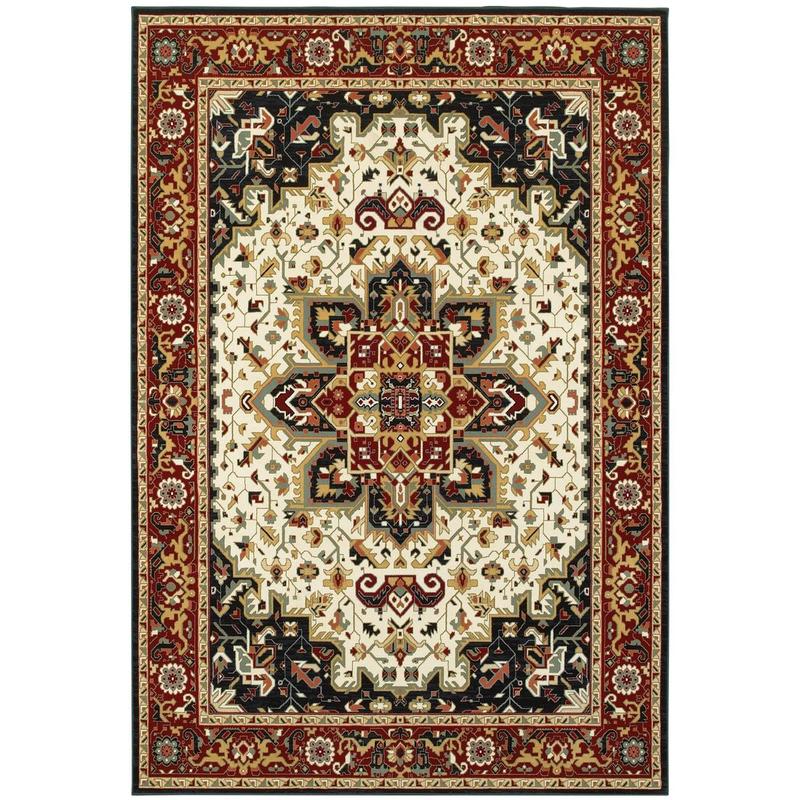 Kashan 096W1 Red/ Ivory Indoor Area Rug