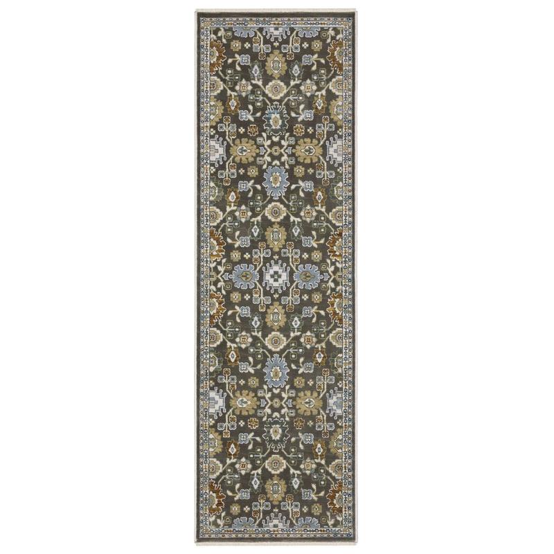 Keira KEI01 Grey/ Multi Indoor Area Rug - 2'3" x 7'6"