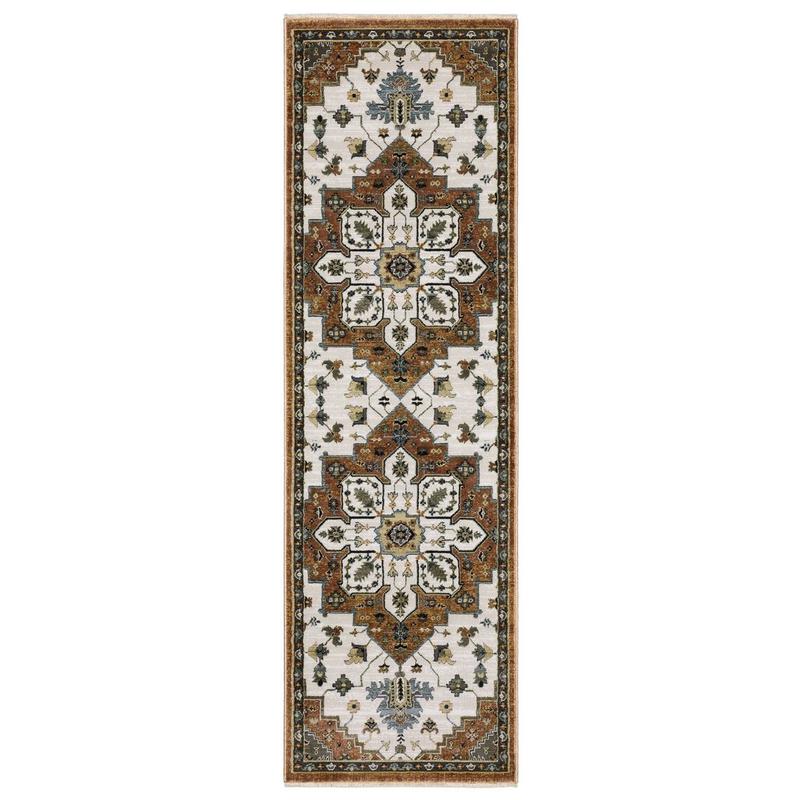 Keira KEI03 Rust/ Ivory Indoor Area Rug - 2'3" x 7'6"