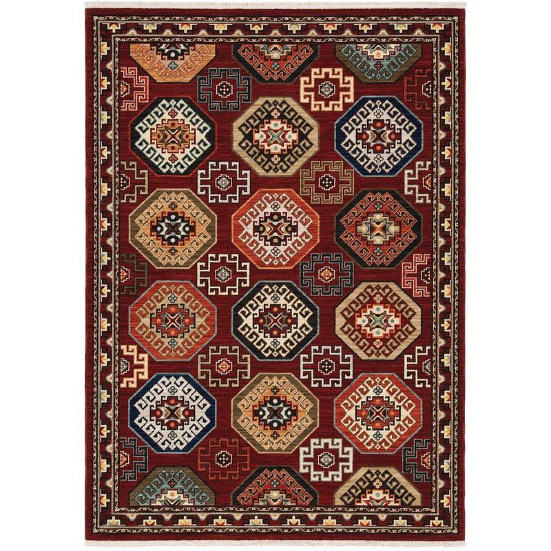 Lilihan 091R6 Red/ Multi Indoor Area Rug - 6'7" x 9'6"