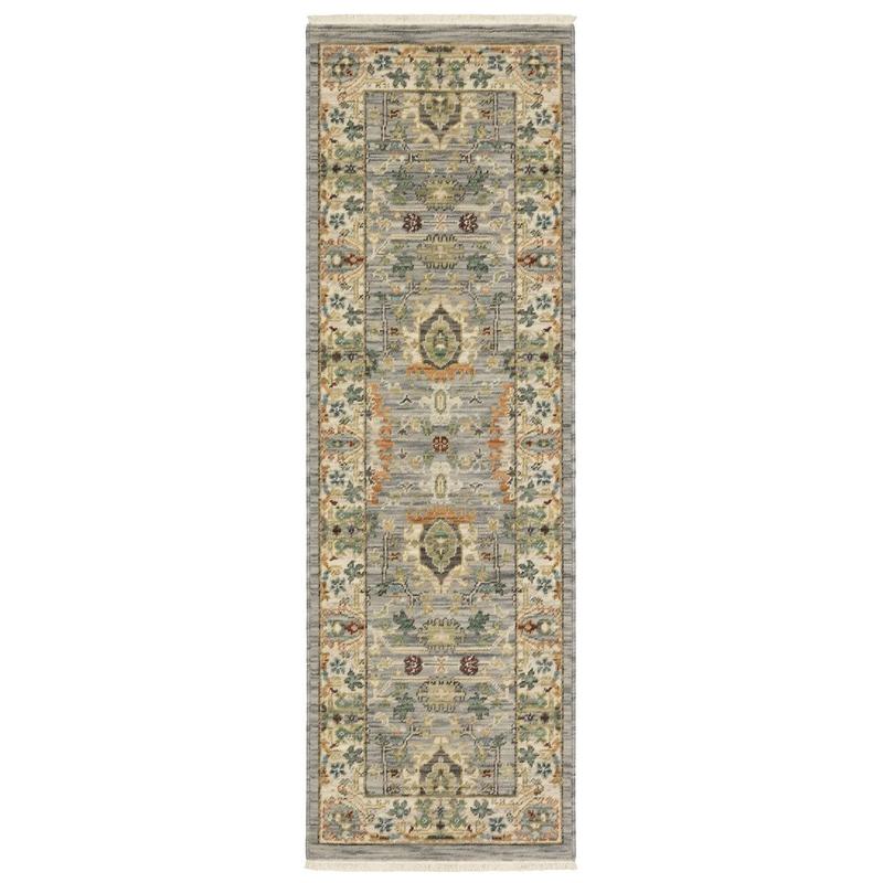 Lucca 2063L Grey/ Multi Indoor Area Rug - 2' x 6'