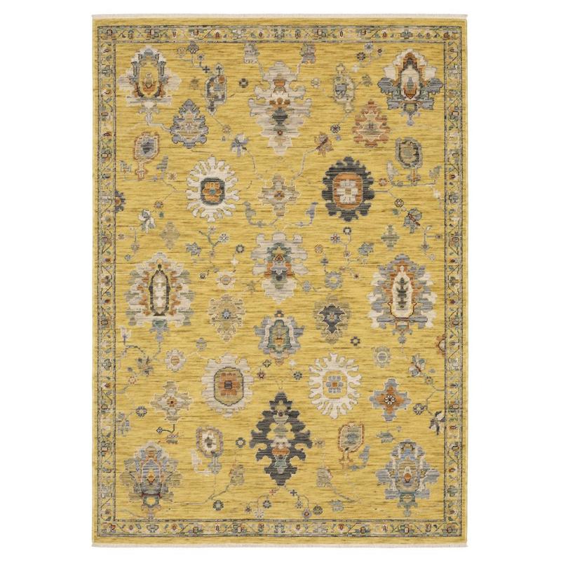 Lucca 2863G Yellow/ Multi Indoor Area Rug - 2' x 3'