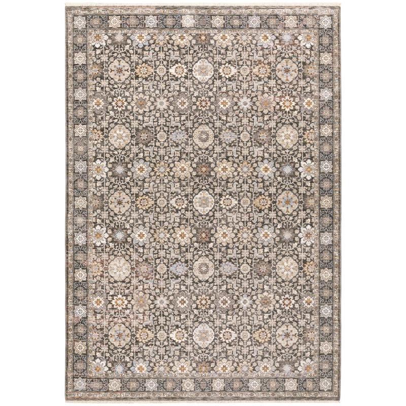 Maharaja 071N1 Grey/ Ivory Indoor Area Rug - 6'7" x 9'6"