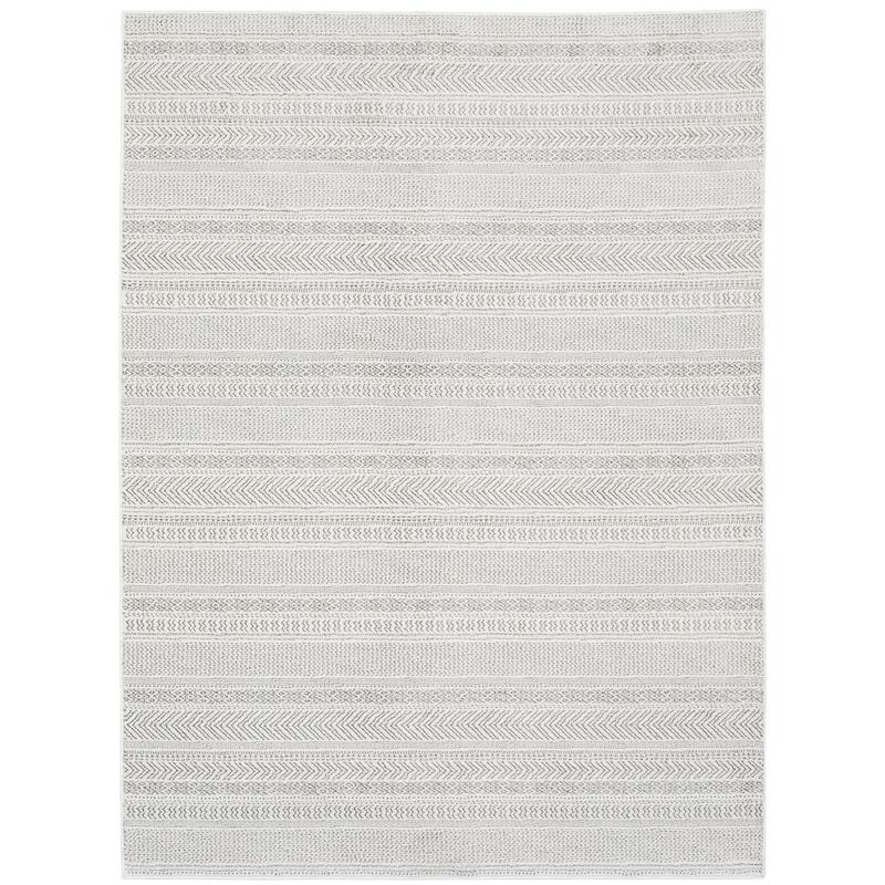 Montecito 4929E White/ Grey Indoor Area Rug - 5'3" x 7'6"