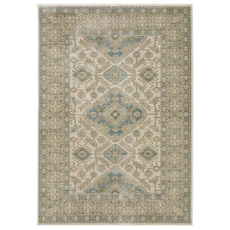 Maeve MAE05 Beige/ Teal Indoor Area Rug - 3'3" x 5'