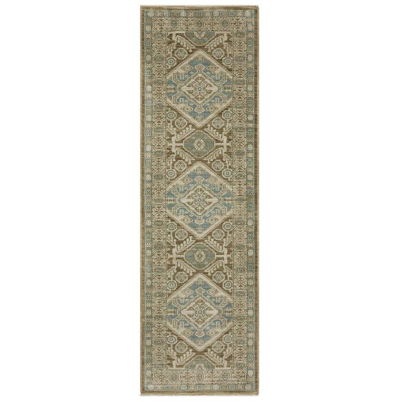 Maeve MAE08 Brown/ Blue Indoor Area Rug - 2'3" x 7'6"