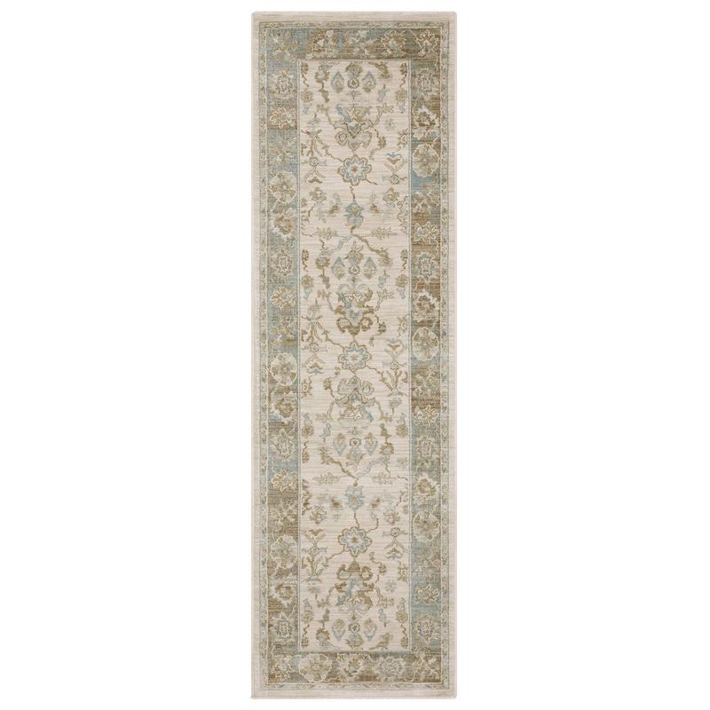 Maeve MAE10 Beige/ Teal Indoor Area Rug - 2'3" x 7'6"